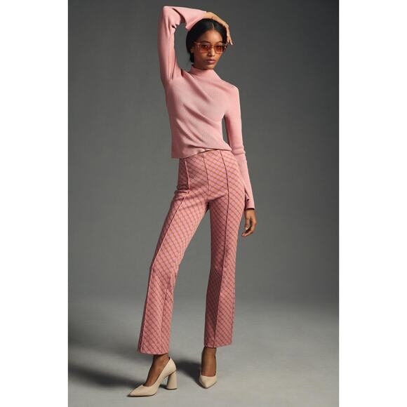 Anthropologie Pants - Anthropologie Maeve The Margot Pink Kick Flare Cropped Pants Small